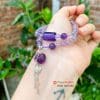 Chuỗi vòng thạch anh Super Seven mix thạch anh tím