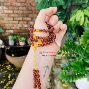 Chuỗi hổ phách 108 hạt