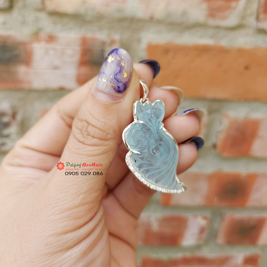 Mặt dây chuyền hồ ly đá thạch anh 1 Mặt dây chuyền hồ ly đá thạch anh