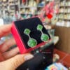 Hoa tai cỏ 4 lá đá ngọc bích