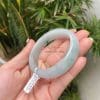 Kiềng ngọc Jadeite bản tròn lá hẹ
