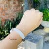 Vòng tay thạch anh mặt trăng mix bản thạch anh trắng