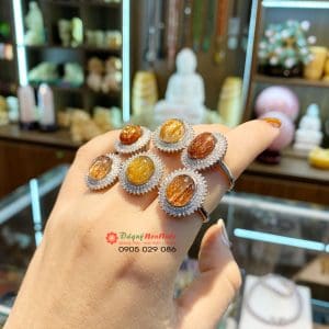 Nhẫn đá thạch anh tóc