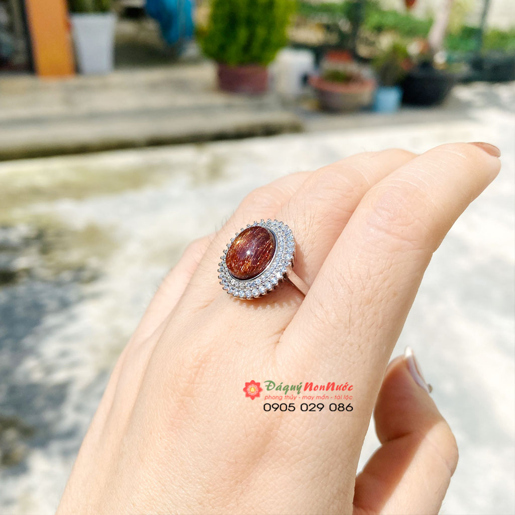 Nhẫn đá thạch anh tóc