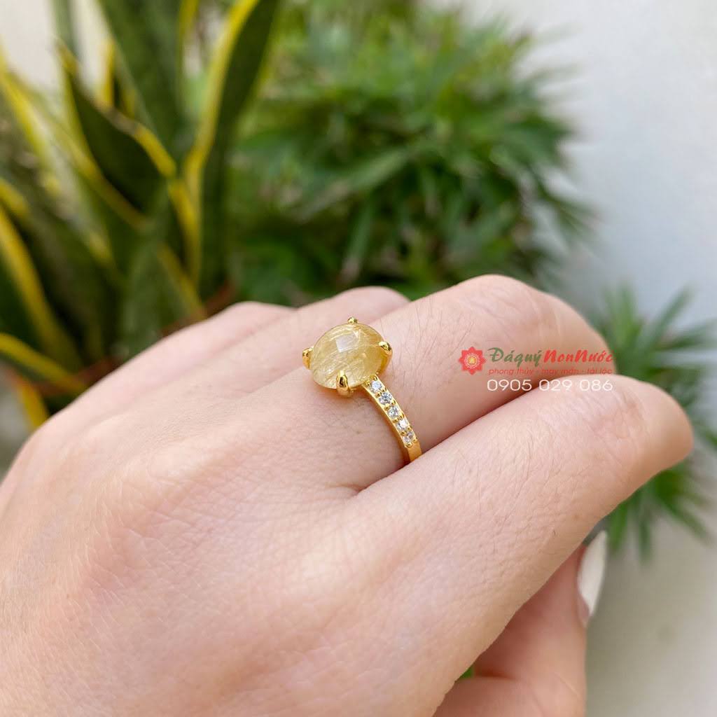 Nhẫn đá thạch anh tóc