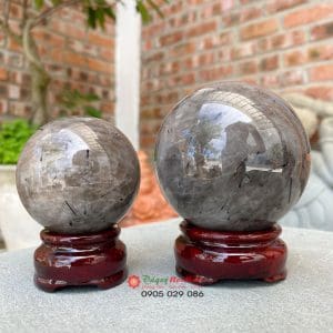 Quả cầu phong thuỷ thạch anh tóc đen