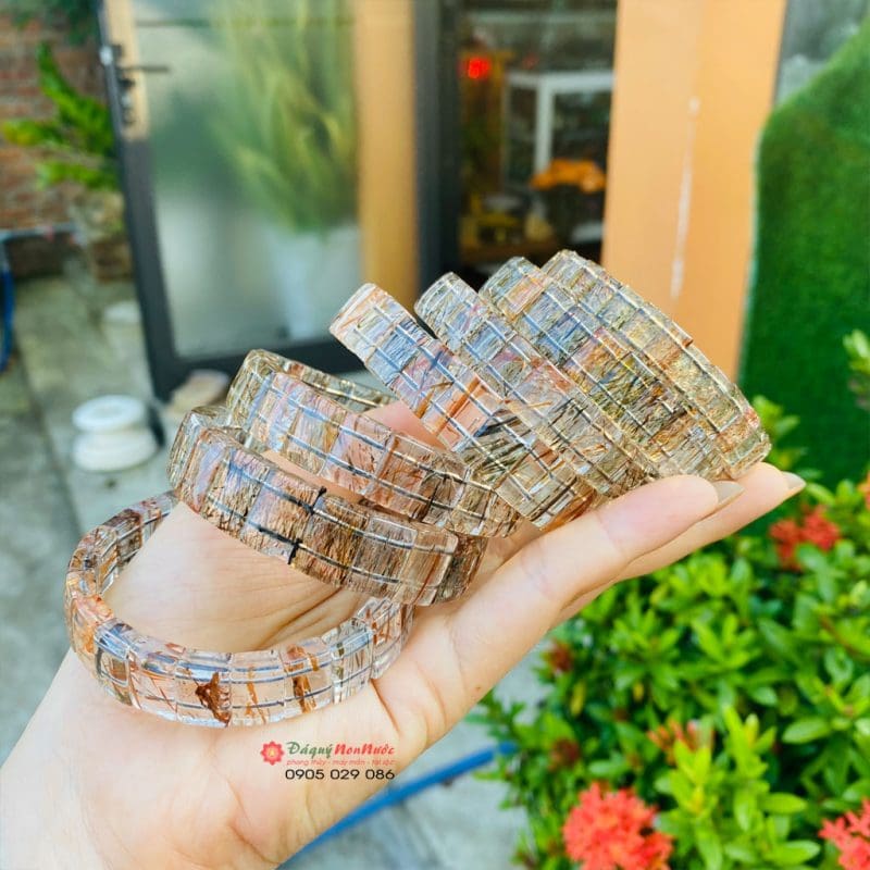 8 loại đá thạch anh phổ biến và ý nghĩa 17 Vòng bản thạch anh tinh thể tóc nâu
