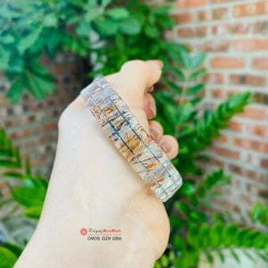 Vòng bản thạch anh tinh thể tóc nâu