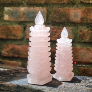 Vật phẩm phong thủy Tháp văn xương thạch anh hồng