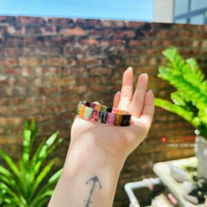 Lắc bản thạch anh tourmaline