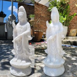 Tượng quan âm bồ tát đứng đài sen
