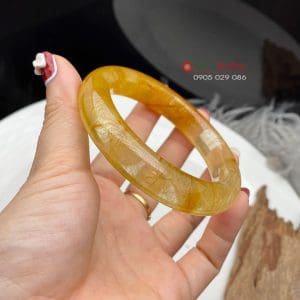 Vòng tay nguyên khối thạch anh tóc vàng