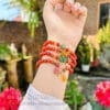 Chuỗi vòng Hoa mai 108 hạt đá mã não nam hồng