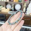 Vòng tay ngọc lam bánh xe mix thạch anh Tourmaline