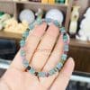Vòng tay ngọc lam bánh xe mix thạch anh Tourmaline