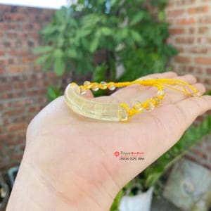 Vòng tay đan thạch anh tóc vàng mix bản