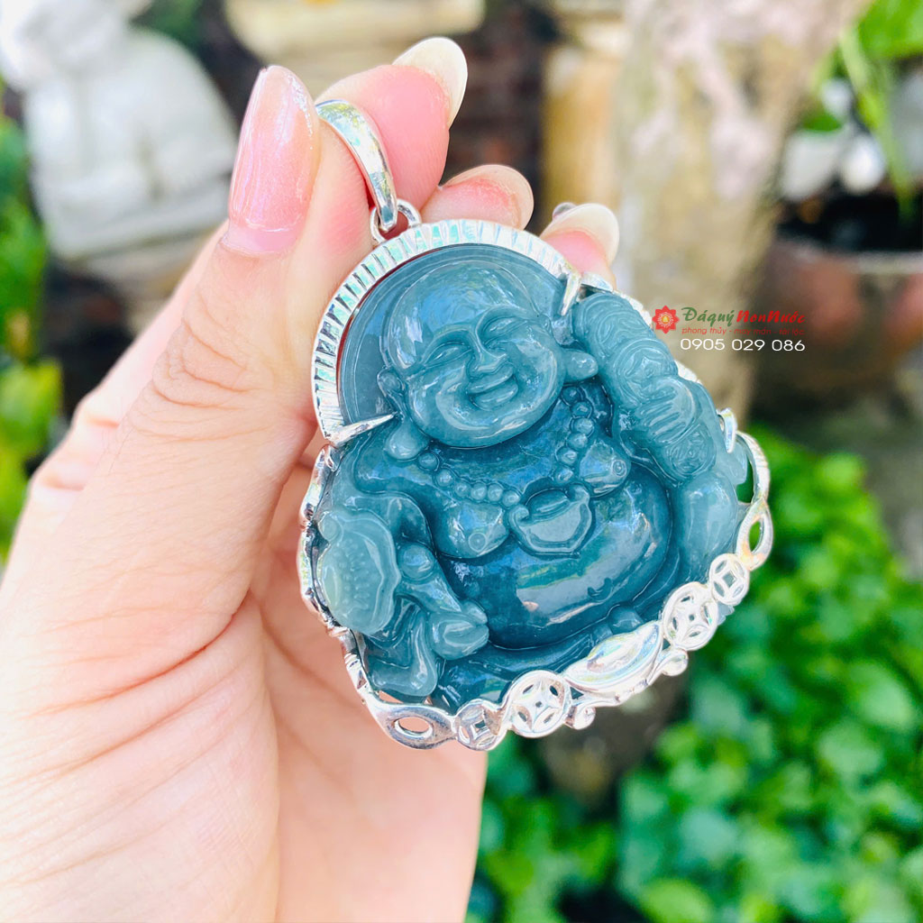 Mặt dây chuyền Phật di lặc đá ngọc lam 2 Phật di lặc đá ngọc lam