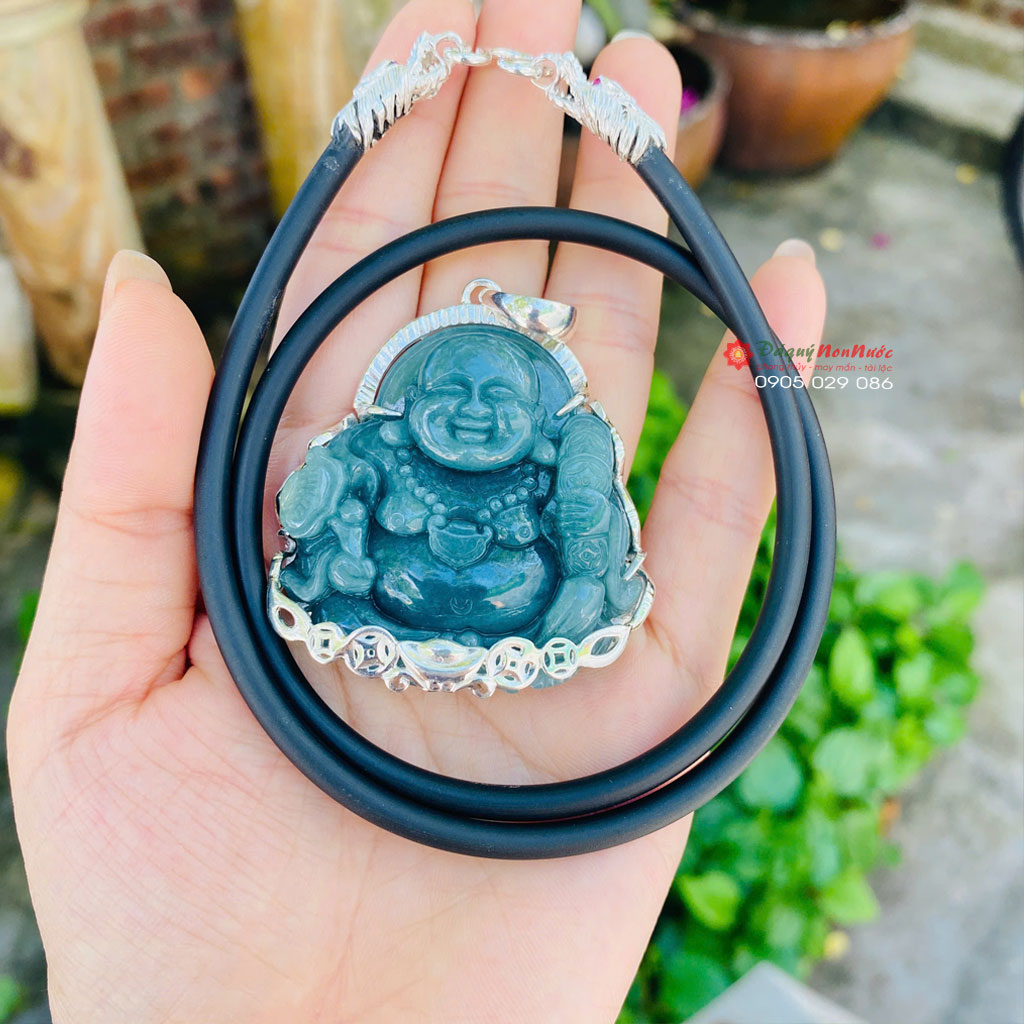 Mặt dây chuyền Phật di lặc đá ngọc lam 1 Phật di lặc đá ngọc lam