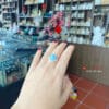 Nhẫn đá thạch anh Aquamarine