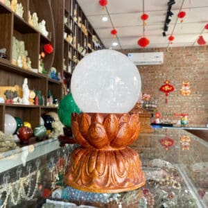 Quả cầu đá phong thủy đế hoa sen
