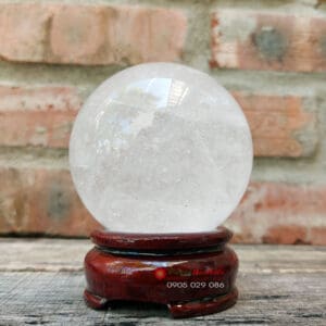 Quả cầu phong thủy đá canxit trắng