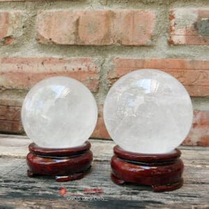 Quả cầu phong thủy đá canxit trắng