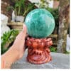 Quả cầu đá phong thủy màu xanh lá
