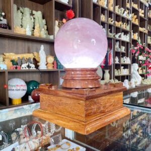 Quả cầu năng lượng thạch anh hồng