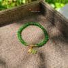 Vòng tay Diopside mix charm bạc mạ vàng 6 Vòng tay Diopside mix charm bạc mạ vàng