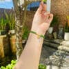 Vòng tay Diopside mix charm bạc mạ vàng