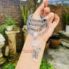 Chuỗi vòng hắc nguyệt quang 108 hạt mix hoa sen 7 hắc nguyệt quang