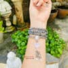 Chuỗi vòng hắc nguyệt quang 108 hạt mix hoa sen 6 hắc nguyệt quang