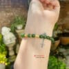 Vòng ngọc lam hoa bay Vip mix charm bạc mạ vàng
