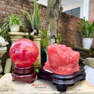 Combo Cóc Ngậm Tiền Quả Cầu Đá Phong Thủy