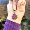 Mặt hồ ly ruby nam phi vàng 10k
