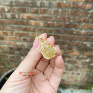 Mặt dây hồ ly tóc vàng bọc bạc mạ vàng