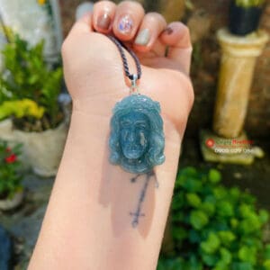 Mặt dây Chúa Giesu đá ngọc lam