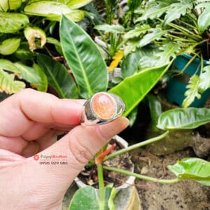 Nhẫn bạc Nam đính đá mặt trời