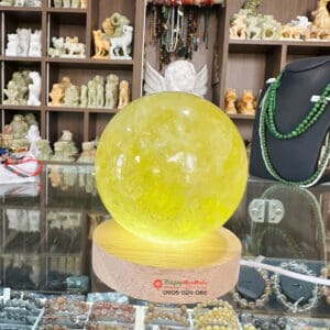 Quả cầu đá thạch anh vàng VIP
