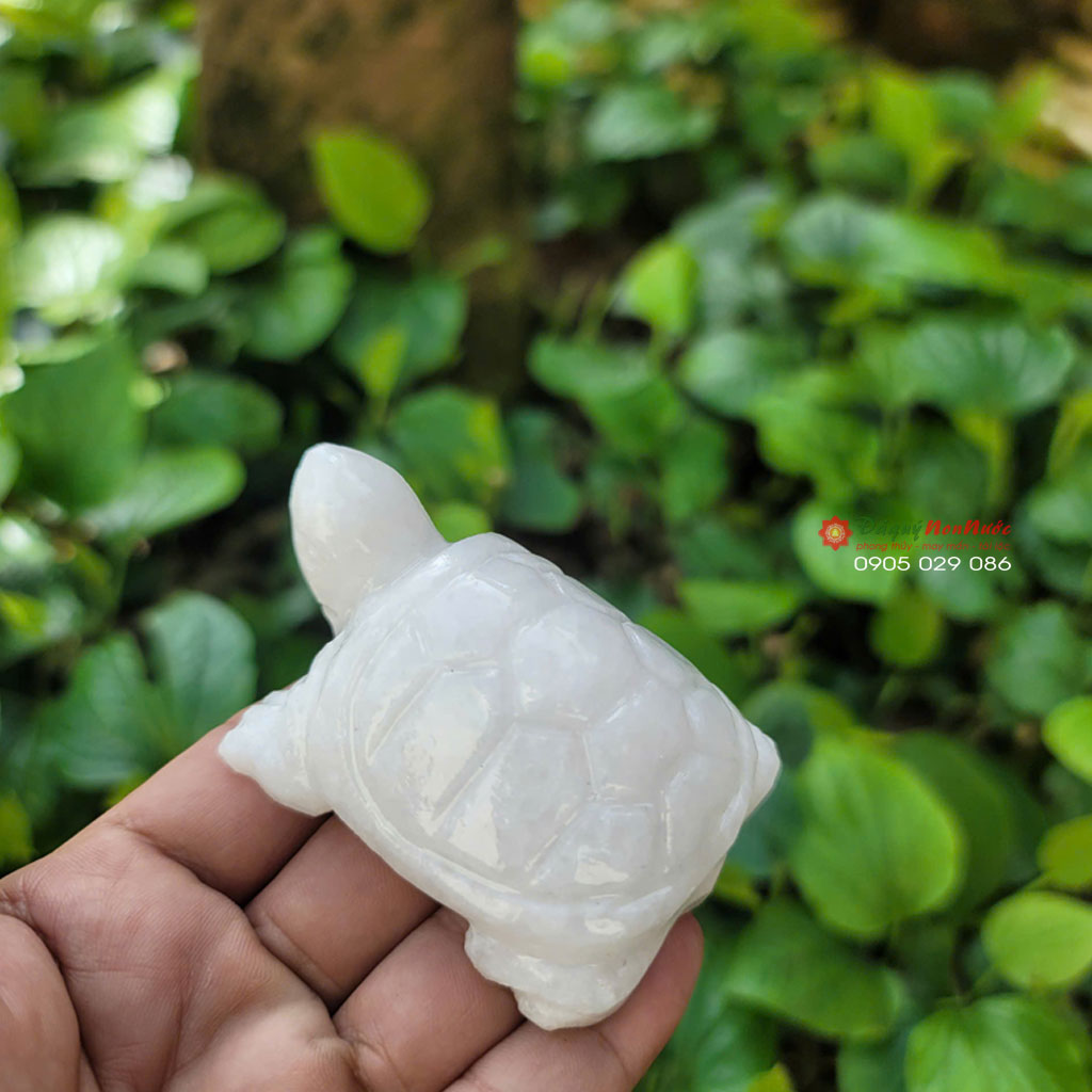 Tượng Rùa đá trắng 8cm 2 tuong rua trang 1