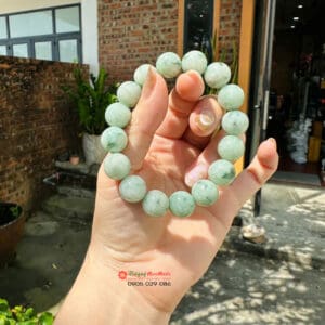Vòng ngọc Jadeite type A vân bông