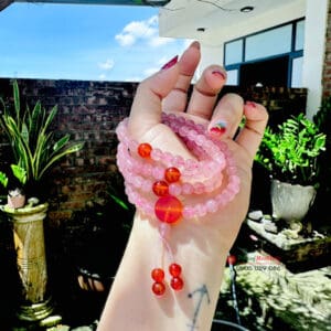 Chuỗi thạch anh hồng 108 hạt