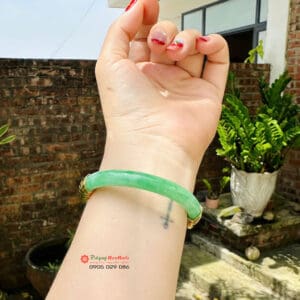 Vòng nguyên khối lý táo bản đũa bọc bạc