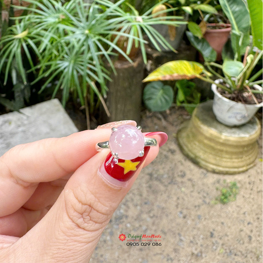 Nhẫn bạc thạch anh hồng 6 nhan6