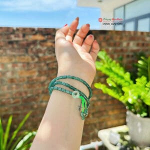 Chuỗi vòng tay lu thống đá ngọc lam