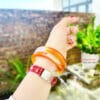 Vòng kiềng mã não trắng cam 9 kieng ma nao