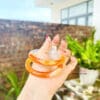 Vòng kiềng mã não trắng cam