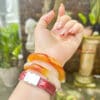 Vòng kiềng mã não trắng cam 15 kieng ma nao 8