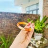 Vòng kiềng mã não trắng cam 14 kieng ma nao5