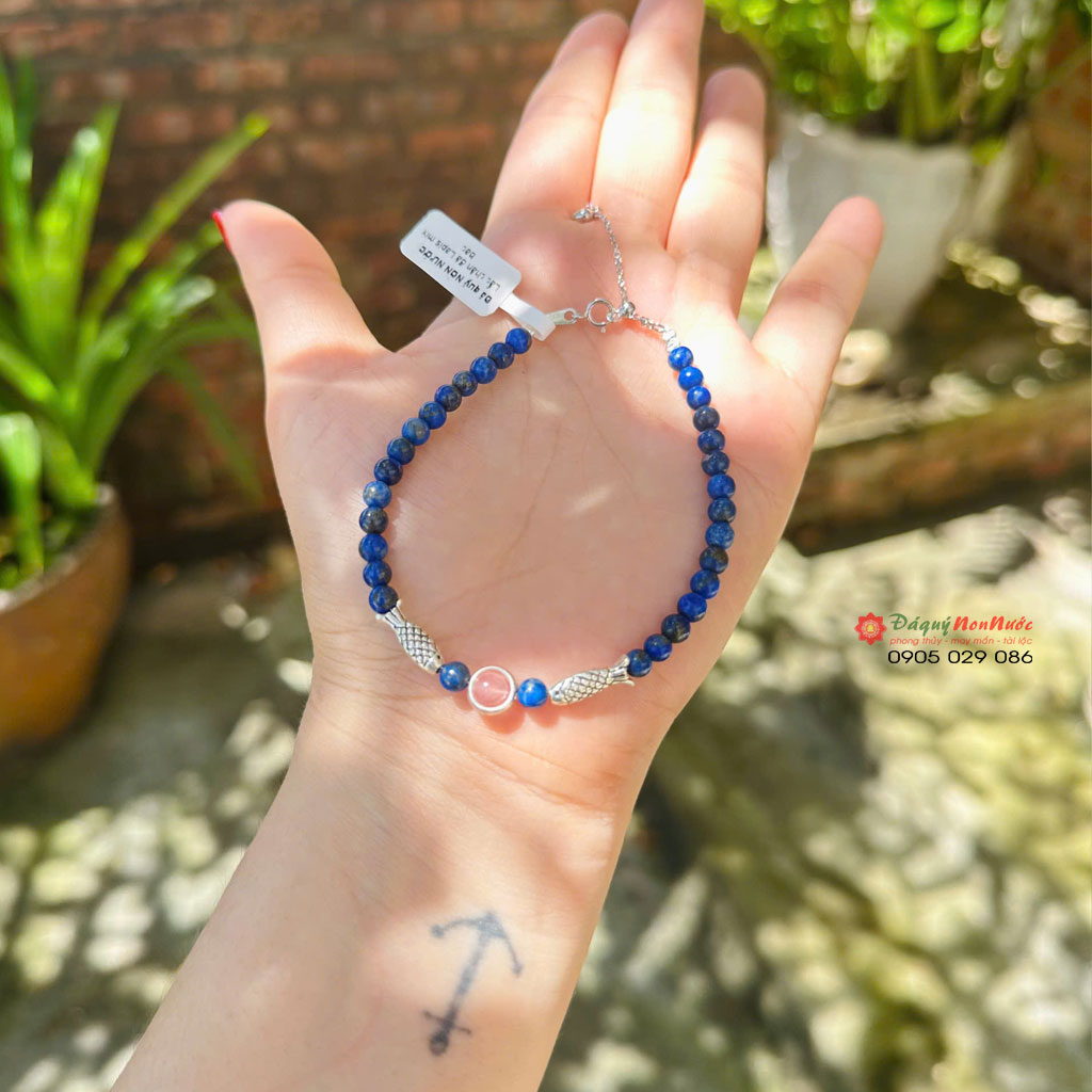 Lắc chân đá Lapis 2 vong tay phong thuy19